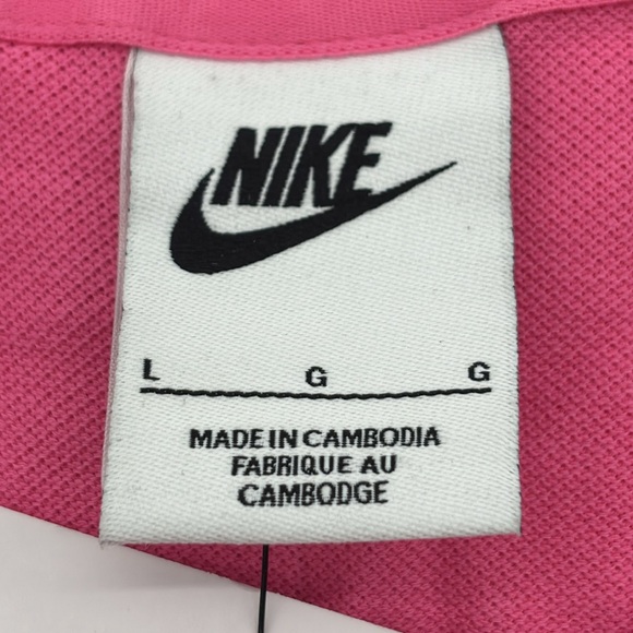 Nike Mens Size Large Sportswear Athletic pink  Short Sleeve Polo 909746 694 - Picture 4 of 5